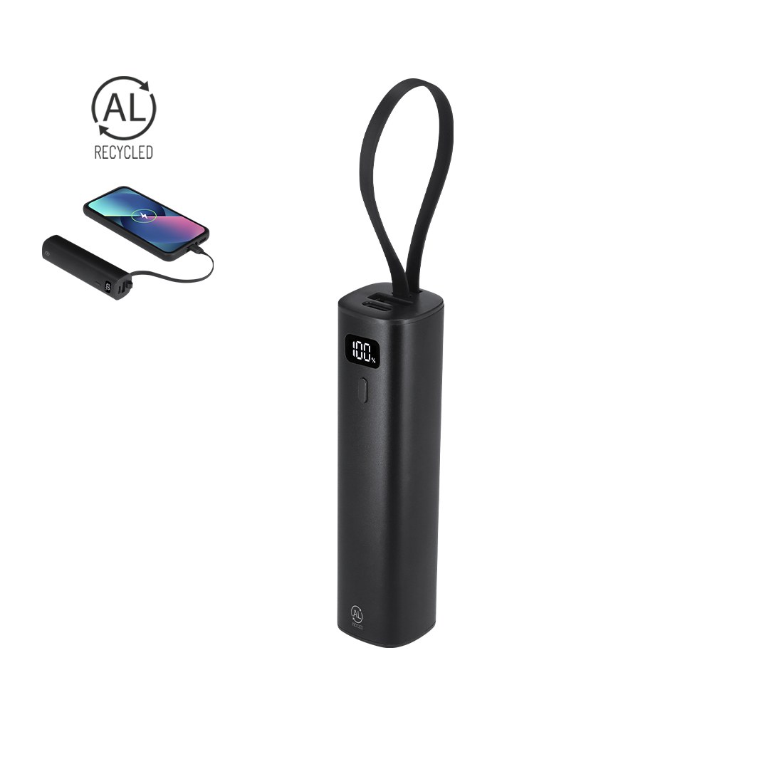 AREL Външна батерия 5000 mAh с вграден USB-C кабел