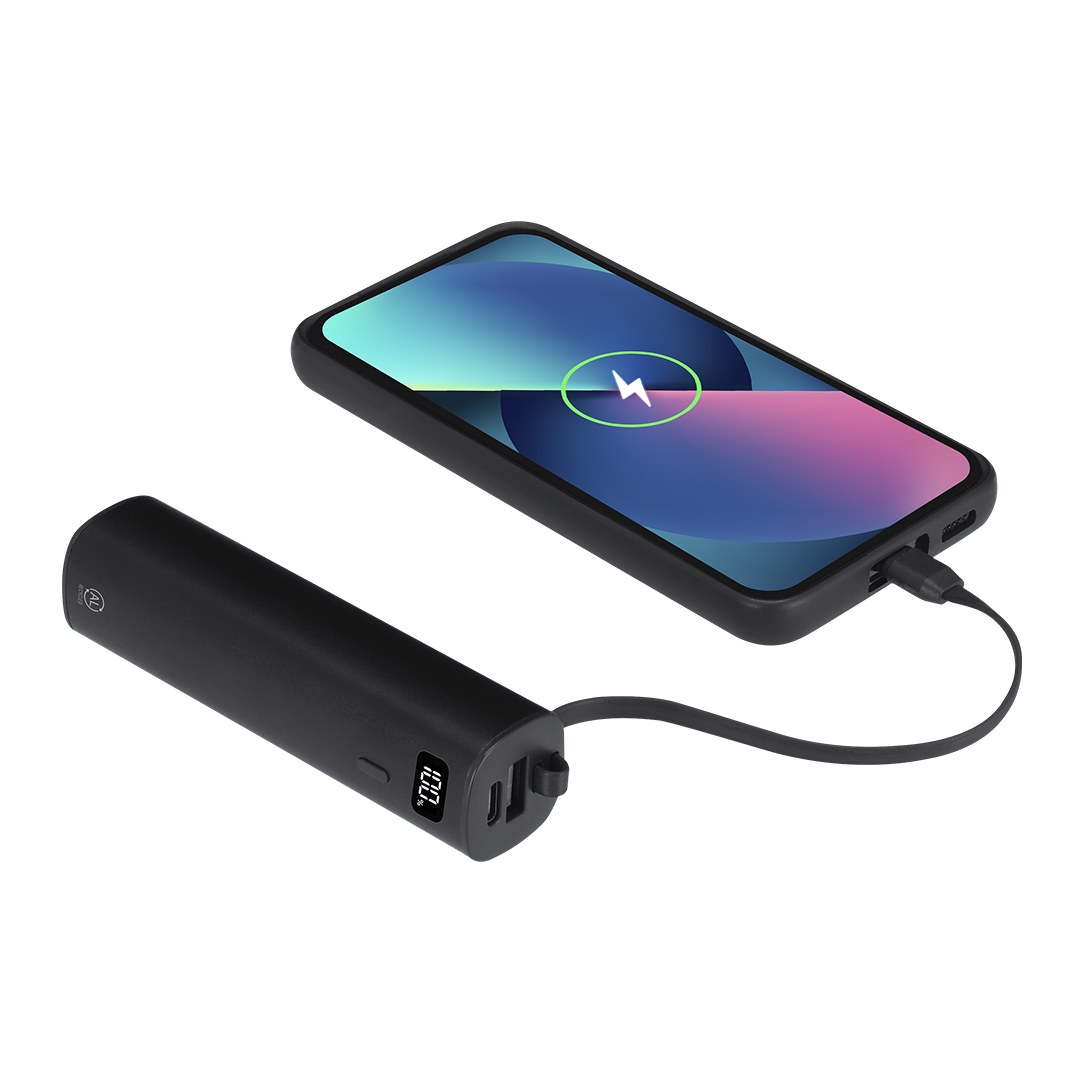 AREL Външна батерия 5000 mAh с вграден USB-C кабел