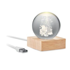 Коледна стъклена топка с LED светлина